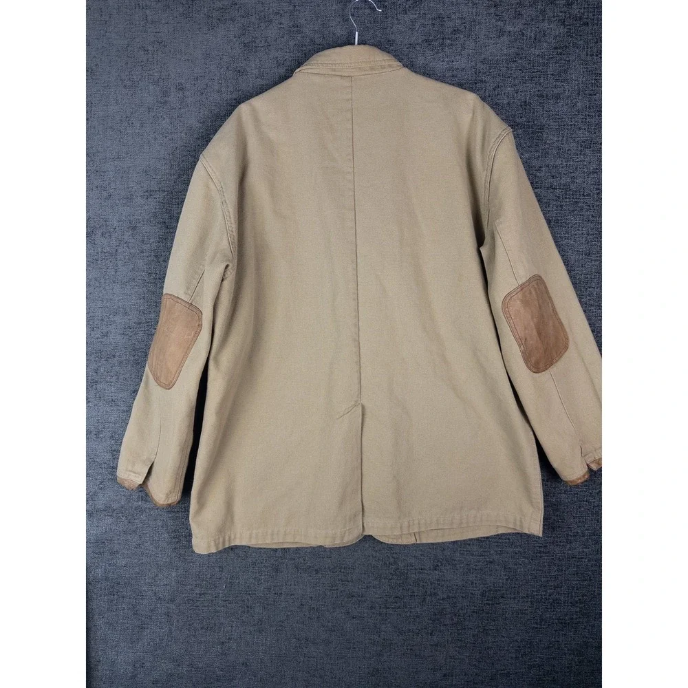 VTG Orvis Hunting Blazer Mens L Brown Elbow Patch Utility Single Breasted Duck